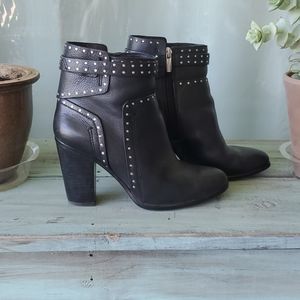 Vince Camuto Black Studded Leather Boots